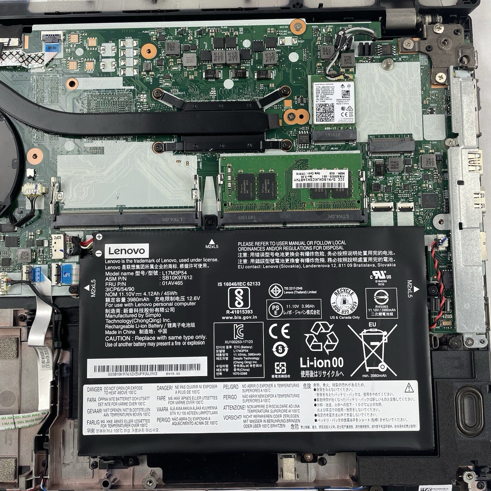 Lenovo ThinkPad L580 15.6" i5-8250U 1.60 GHz 8 GB RAM No SSD/OS/AC - Missing Key17