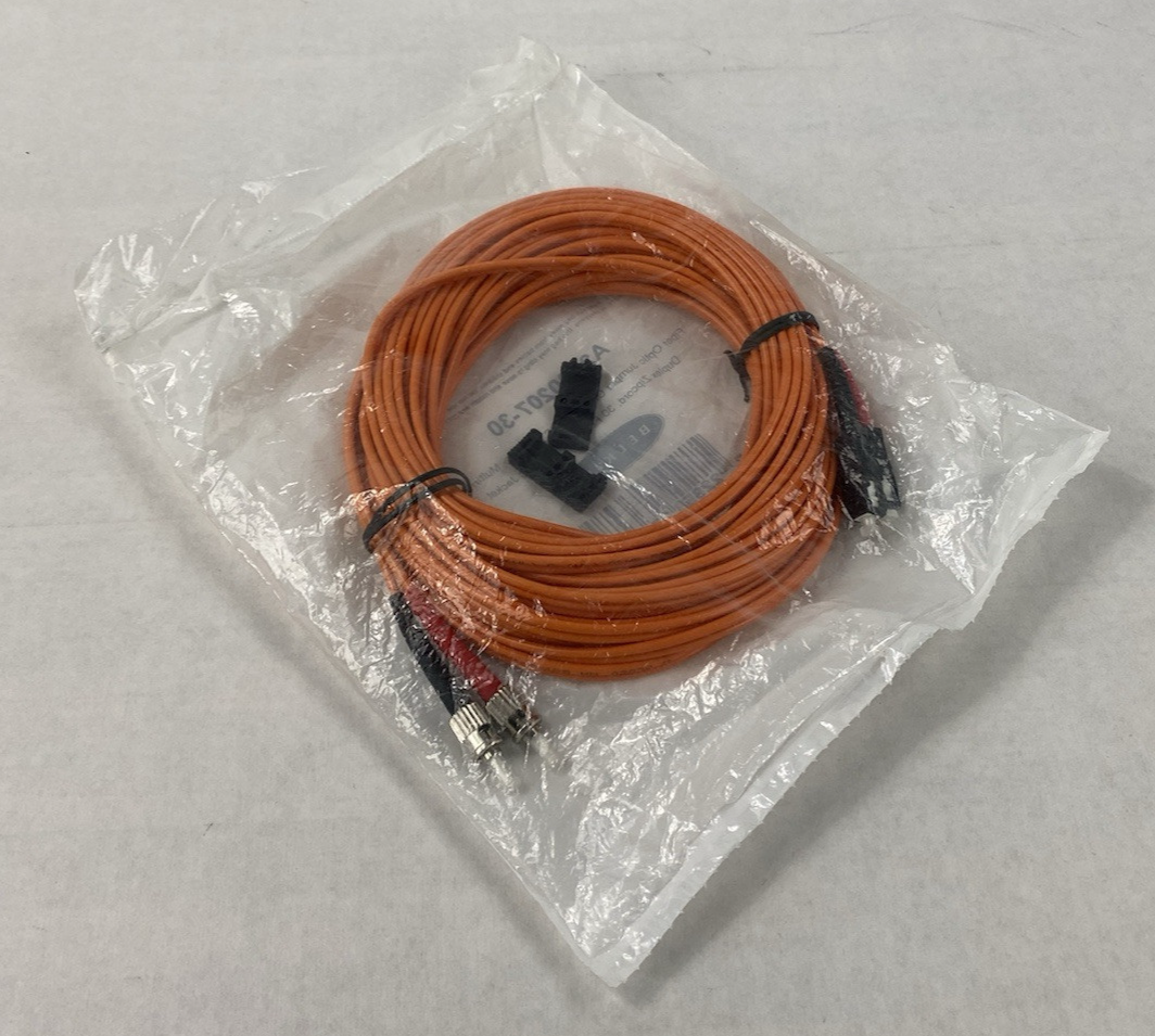 Belkin A2F20207-30 Fiber Optic Jumper Cable 30ft ST to SC Duplex Zipcord Orange