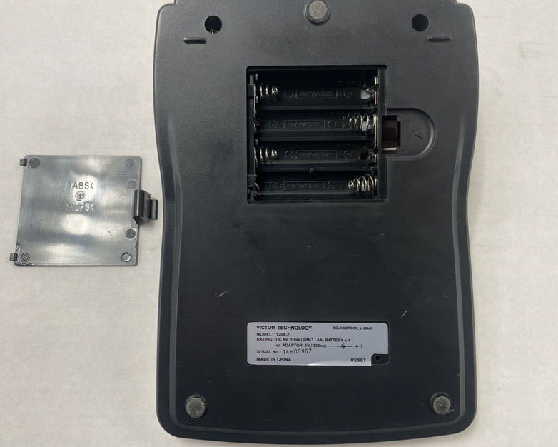 Victor 1208-2 Compact Printing Calculator No Power Cord Battery-Use Only