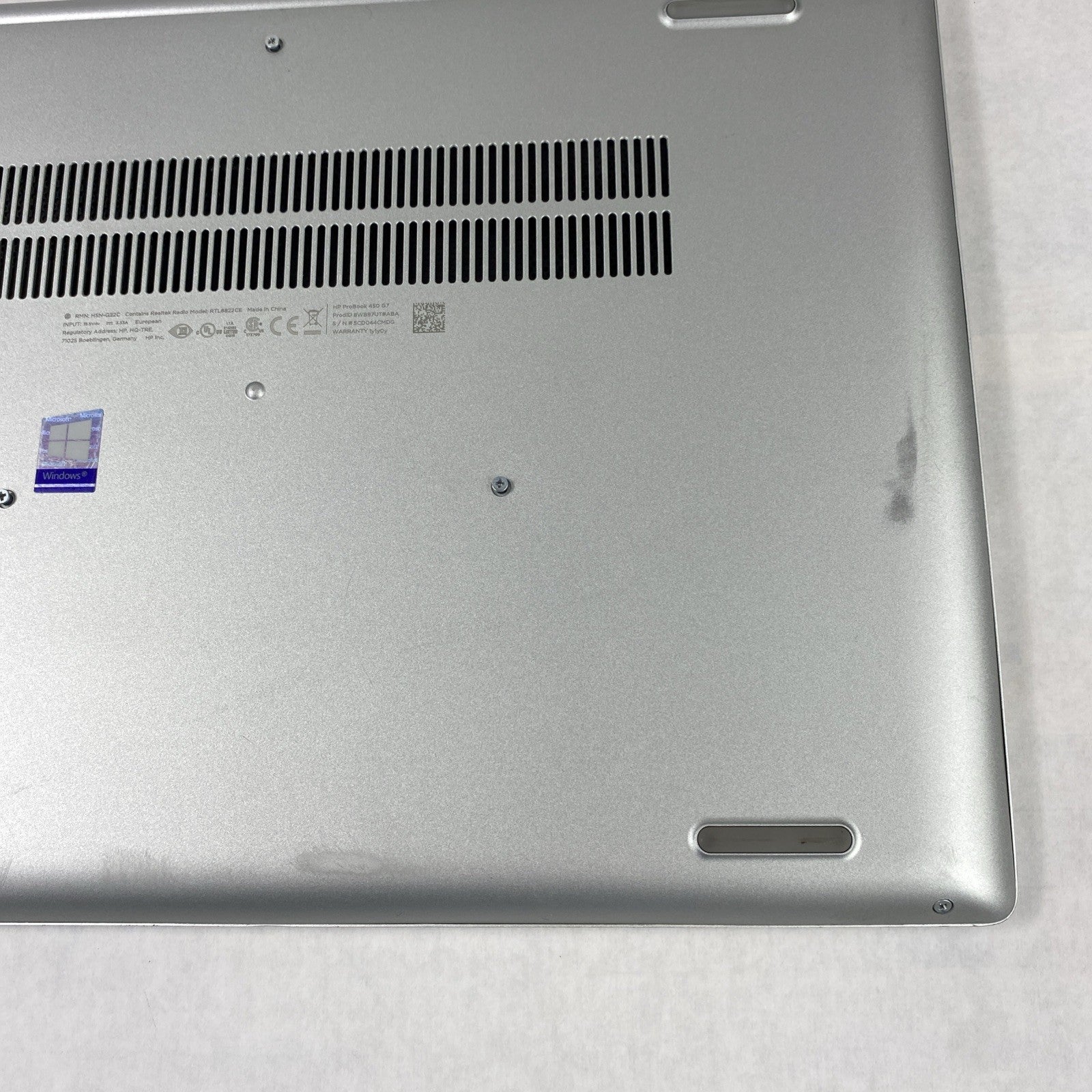 HP ProBook 450 G7 i5-10210U 1.60 GHz 16GB RAM 15.6" No Battery No SSD No OS