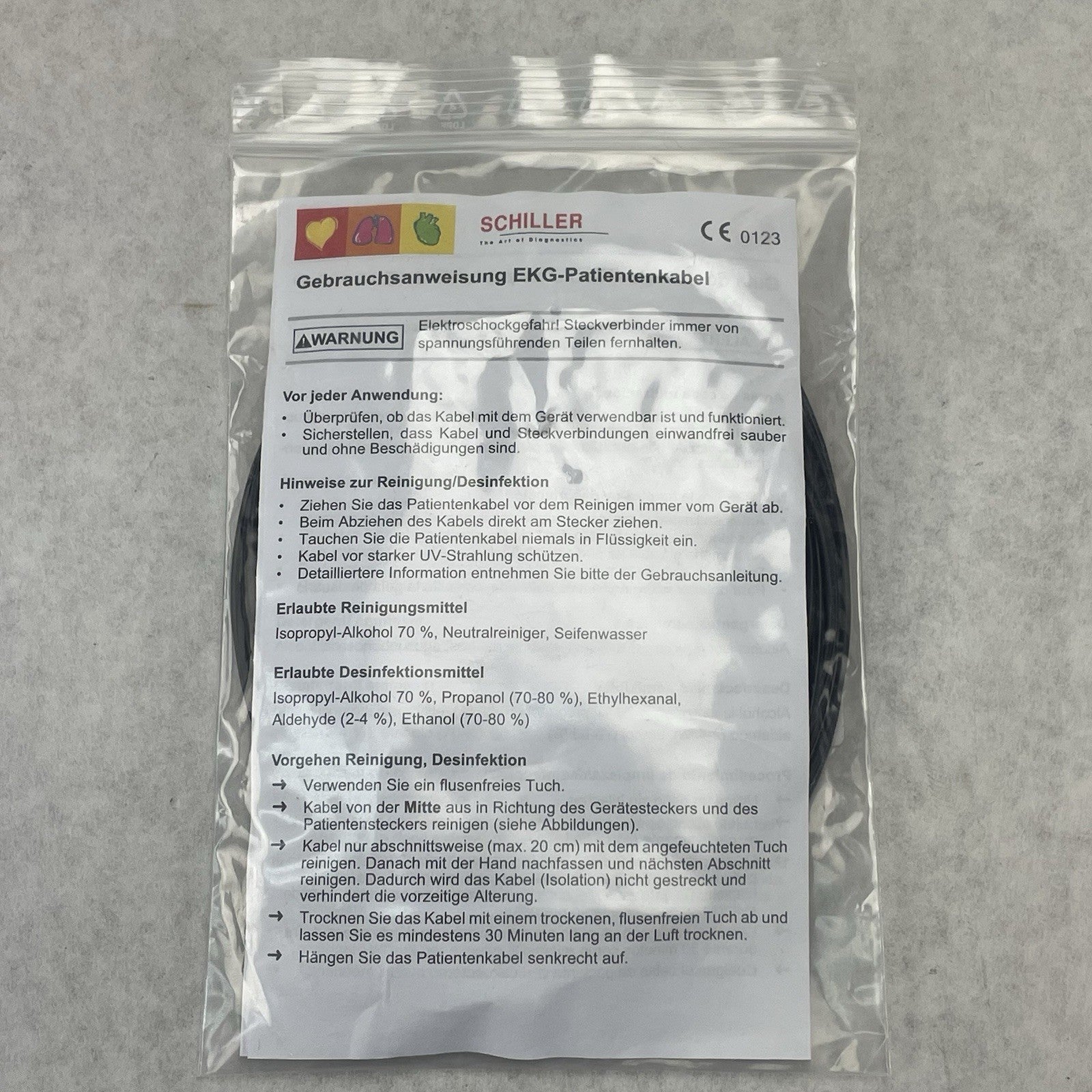 ECG 5-Wire Set AHA Clip 1.2 m Radiolucent Schiller 2.410308 Change 766546043