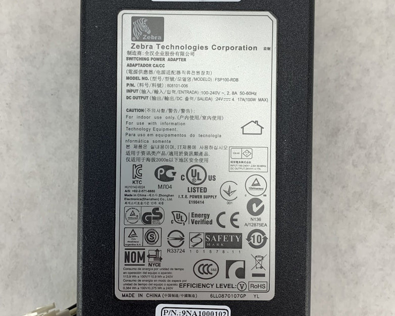 Zebra FSP100-RDB 100W AC Adapter Power Supply for Zebra ZT230