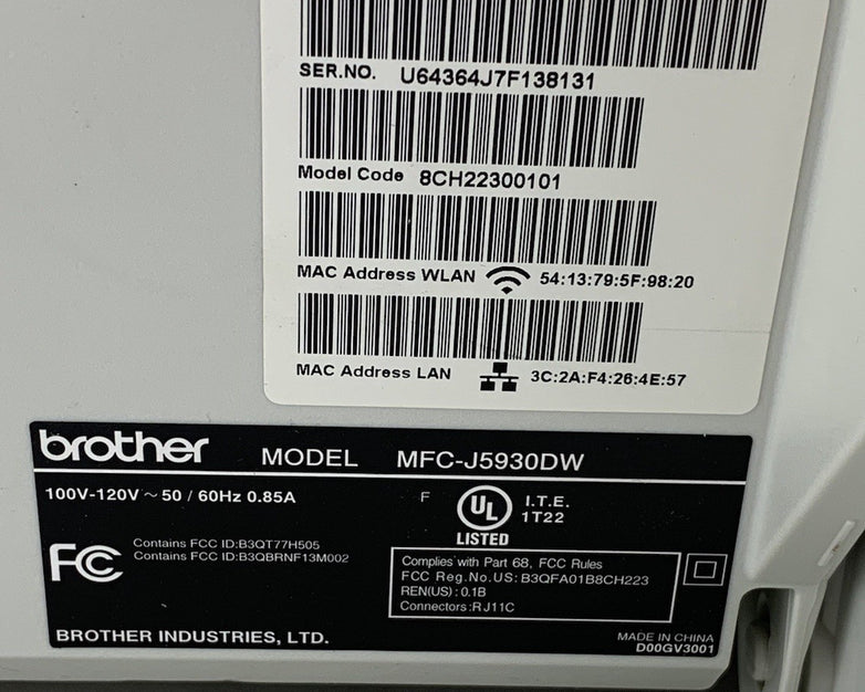 Brother MFC-J5930DW Printer - Parts or Repair