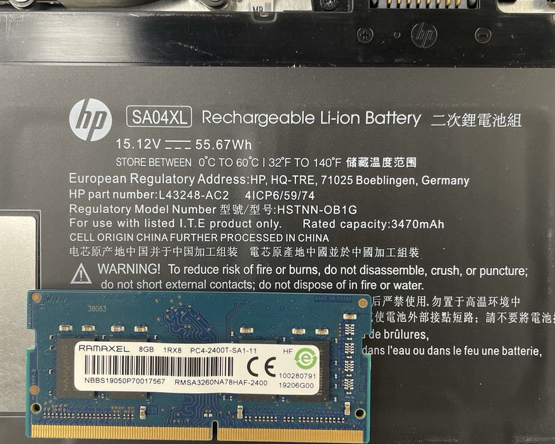 HP Envy x360 14" i7-8565U 1.80 GHz 8 GB RAM No SSD/OS/AC - Bad USB