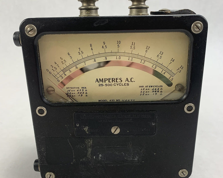 Weston Electric 433 110472 Amperes A.C. Meter