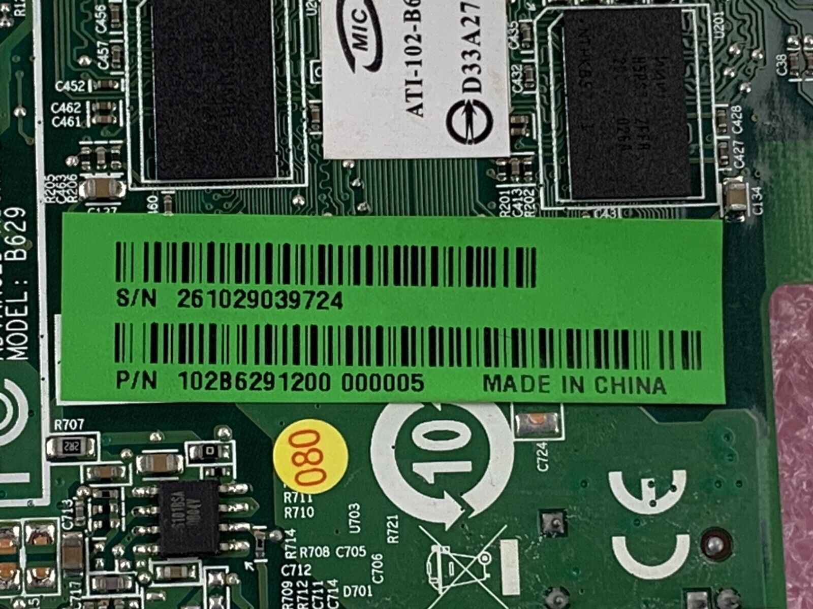 ATI Radeon 109-B27631-00 256MB ATI-102-B27602B Video Card - Green