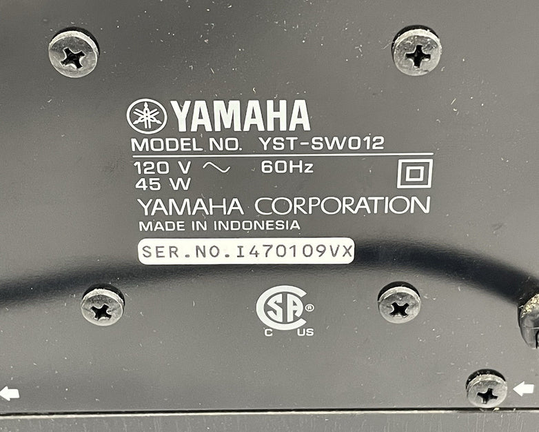 Yamaha YST-SW012 Active Subwoofer Speaker System Black Tested