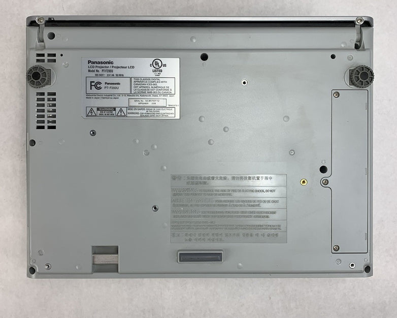 Panasonic PT-F200U LCD Projector No Remote 1831 Lamp Hours