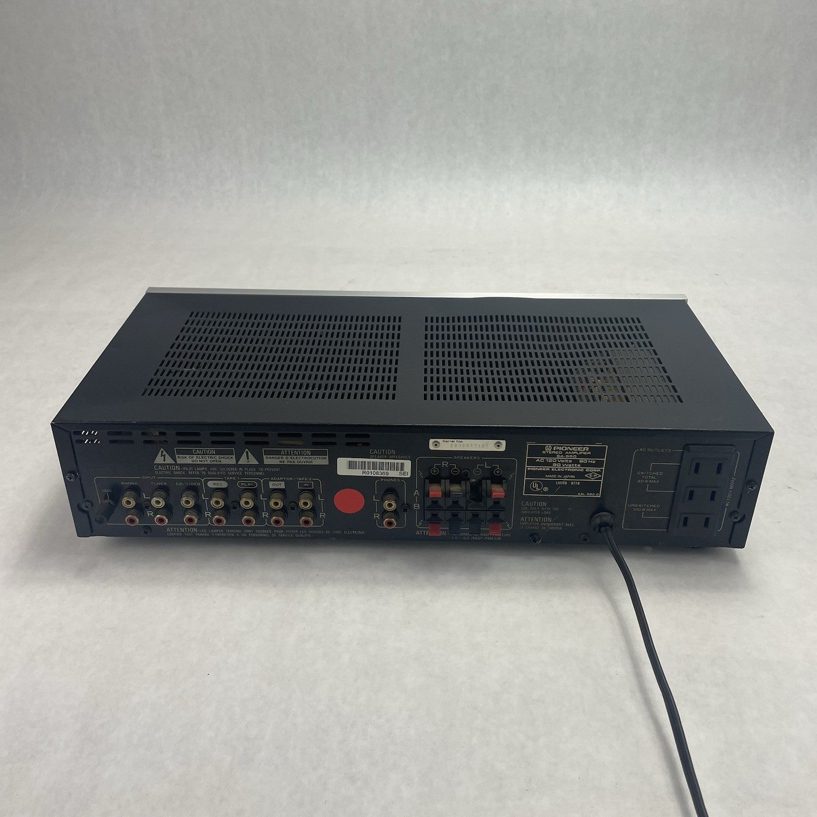 Pioneer Stereo Amplifier.  SA-550. Ser. # EL3611081S Tested Parts or Repair5
