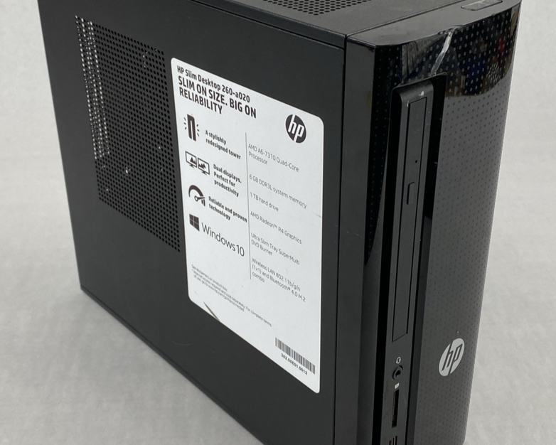 HP Slim Desktop 260-a020 AMD A6-7310 2.00GHz 6GB RAM No AC Adapter No HDD No OS