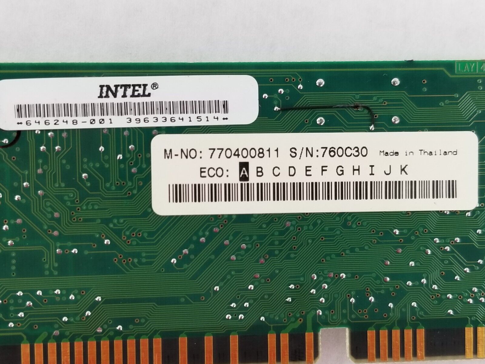 Intel 646248-001 ISA 16/4 Token Ring Adapter 770400811 200092400