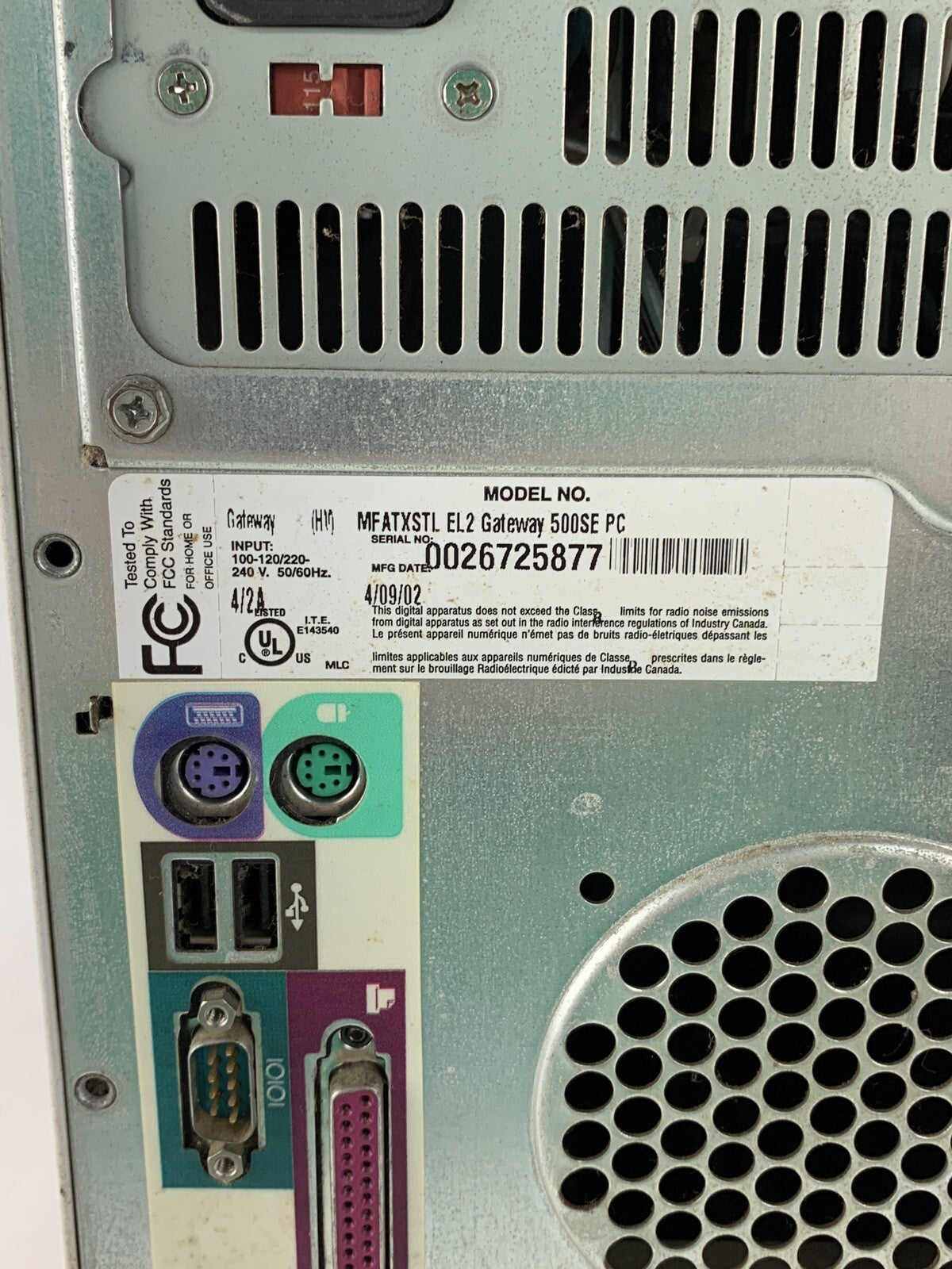 Gateway E-3600 MT Intel Pentium 4 1.6 GHz 680 MB RAM No HDD No OS