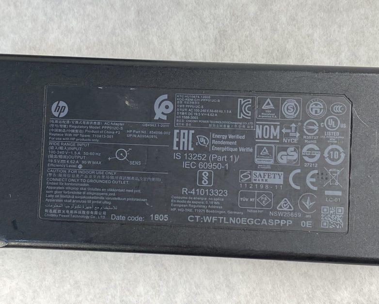 HP PPP012C-S 90W 19.5V 4.62A Blue Tip Barrel AC Power Adapter (Lot of 8)