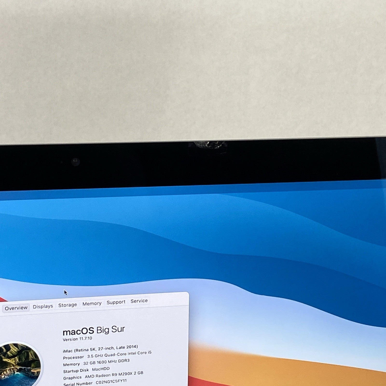 Apple A1419 iMac 2014 Retina 5k 27" 3.5GHz i5 32GB RAM 1TB HDD Fusion os11.7.1