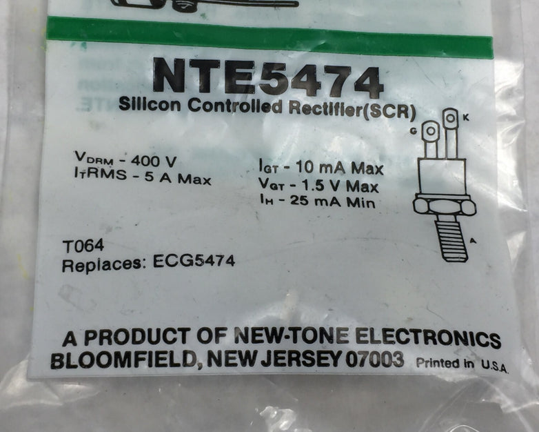 NTE  NTE5474 Silicon Controlled Rectifier (SCR)   Factory Sealed