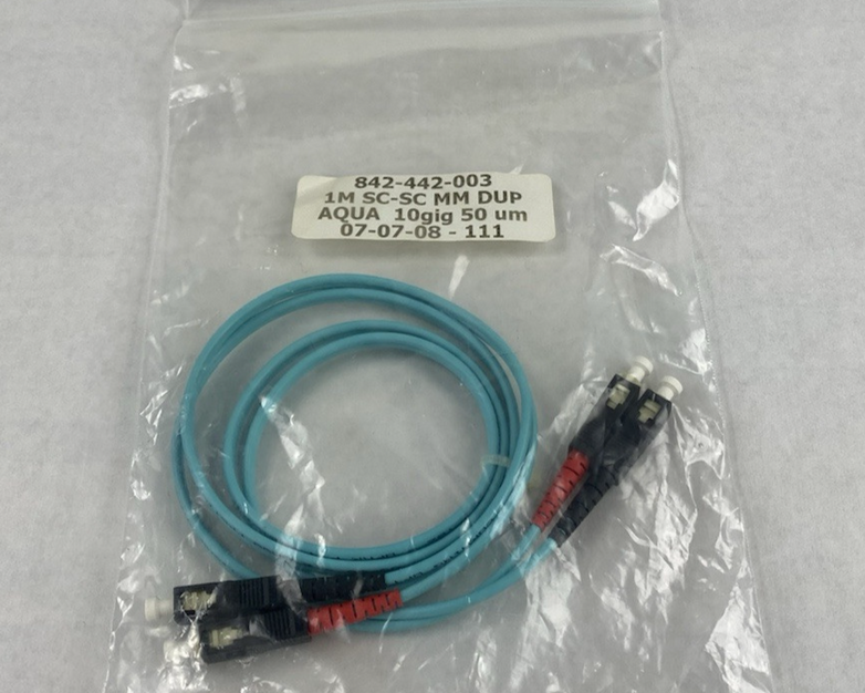 1M SC-SC MM DUP Aqua 10 Gig 50 um Fiber Patch Cable Lot of 4