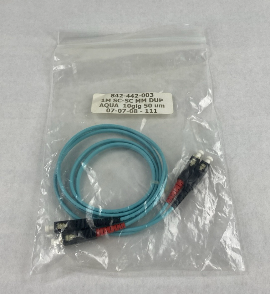 1M SC-SC MM DUP Aqua 10 Gig 50 um Fiber Patch Cable Lot of 4