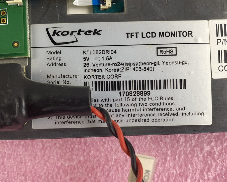Kortek KTL062DRI04 TFT LCD Monitor 500002400 Rev EA