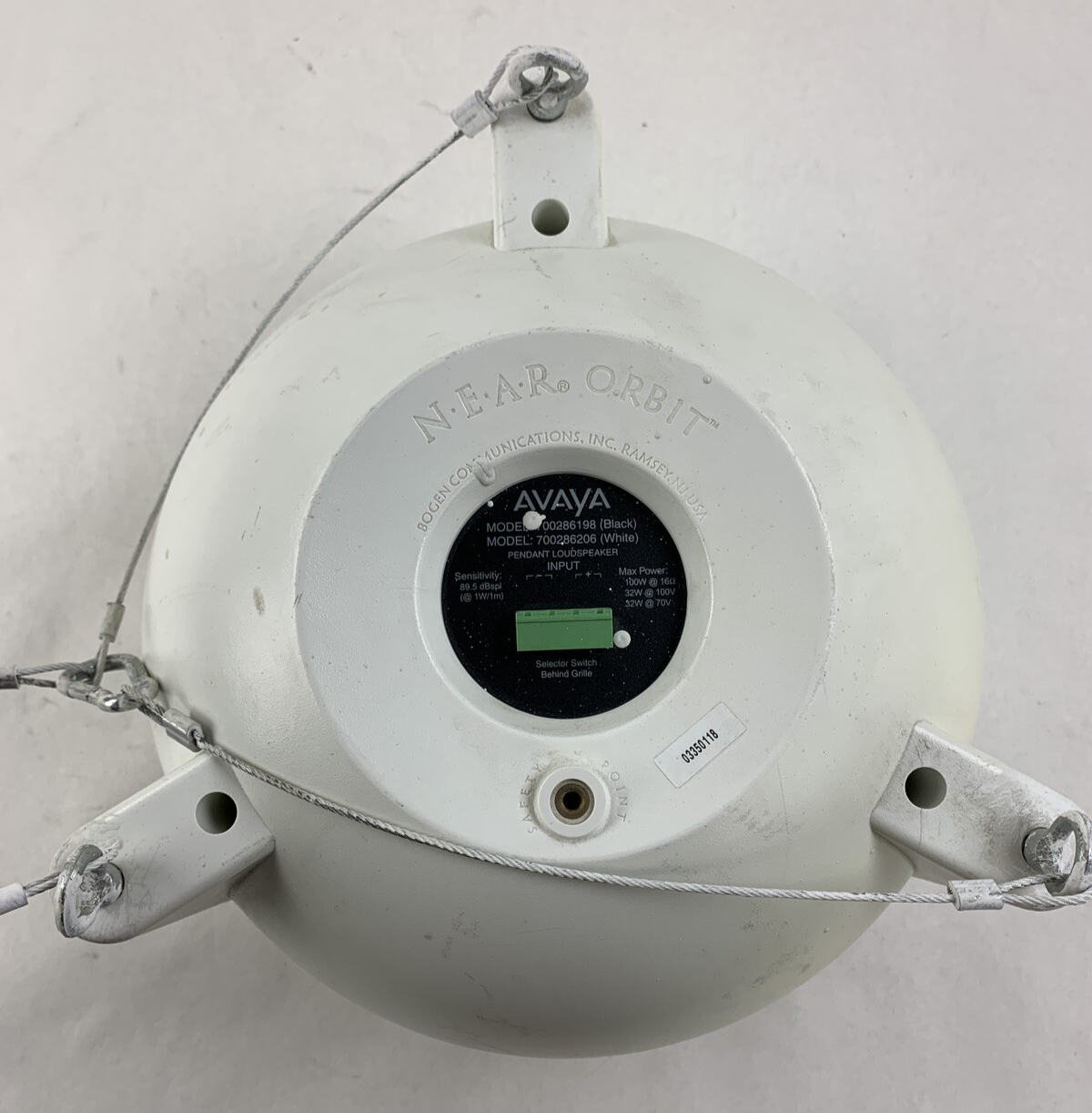 Bogen Avaya Orbit 700286206 Pendant Loud Speaker Ceiling Hanging 16-ohm Tested