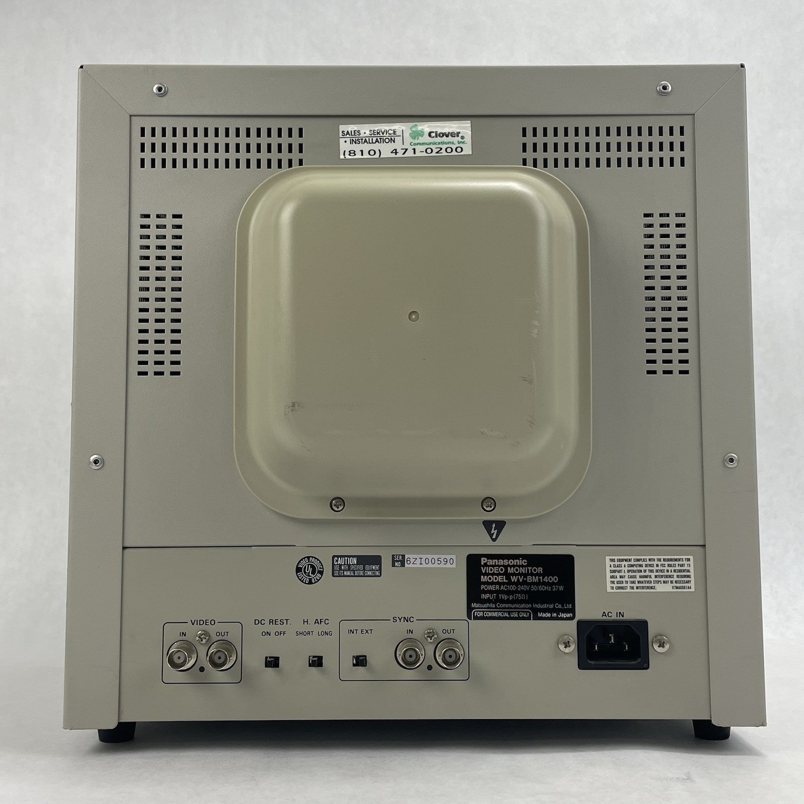 Panasonic WV-BM1400 Black and White Video Monitor For Parts