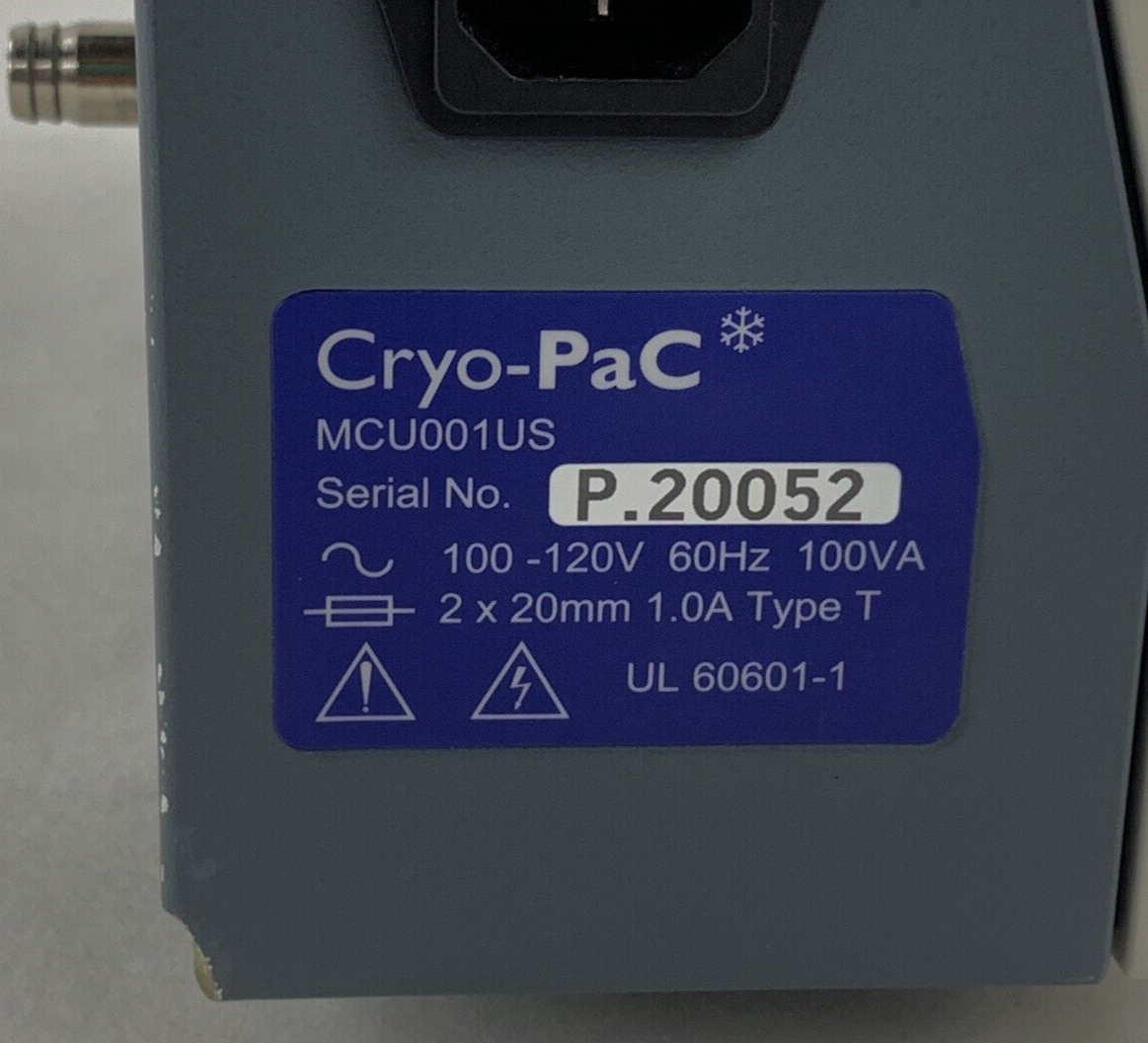 Cryo-Pac McU001US Cryo Controller 100-120V 60hz 100VA Powers On Cryo Therapy