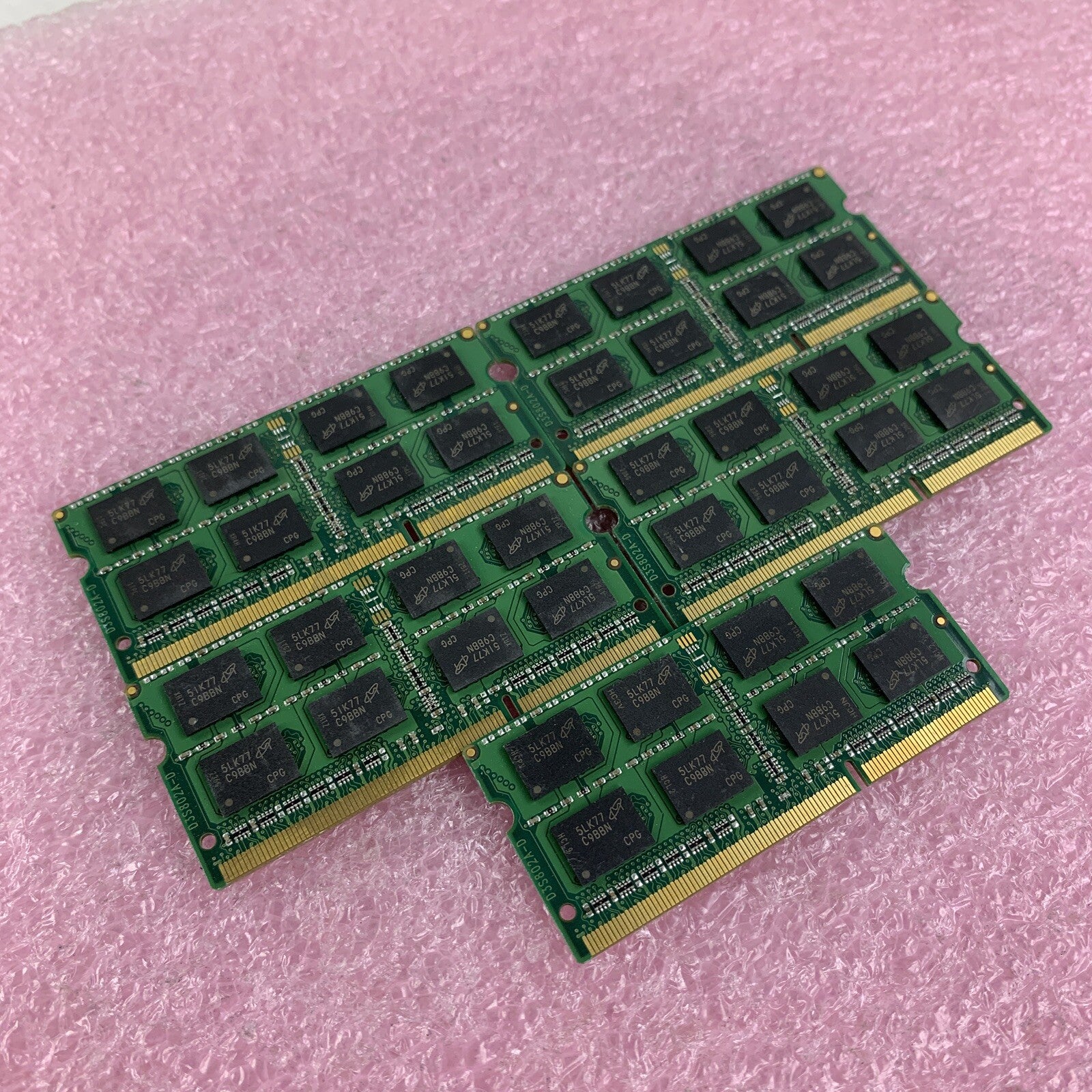 Crucial CT4G3S1067M.C16FKR 4 GB DDR3-1066 PC3-8500S 2Rx8 Laptop Lot of 5x