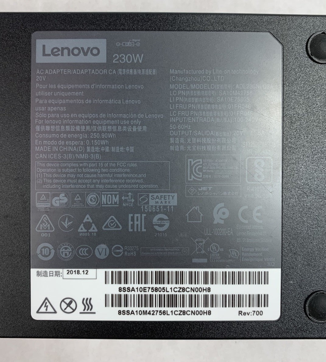 Lenovo ADL230NLC3A 230W 20V 11.5A AC Adapter Power Supply7
