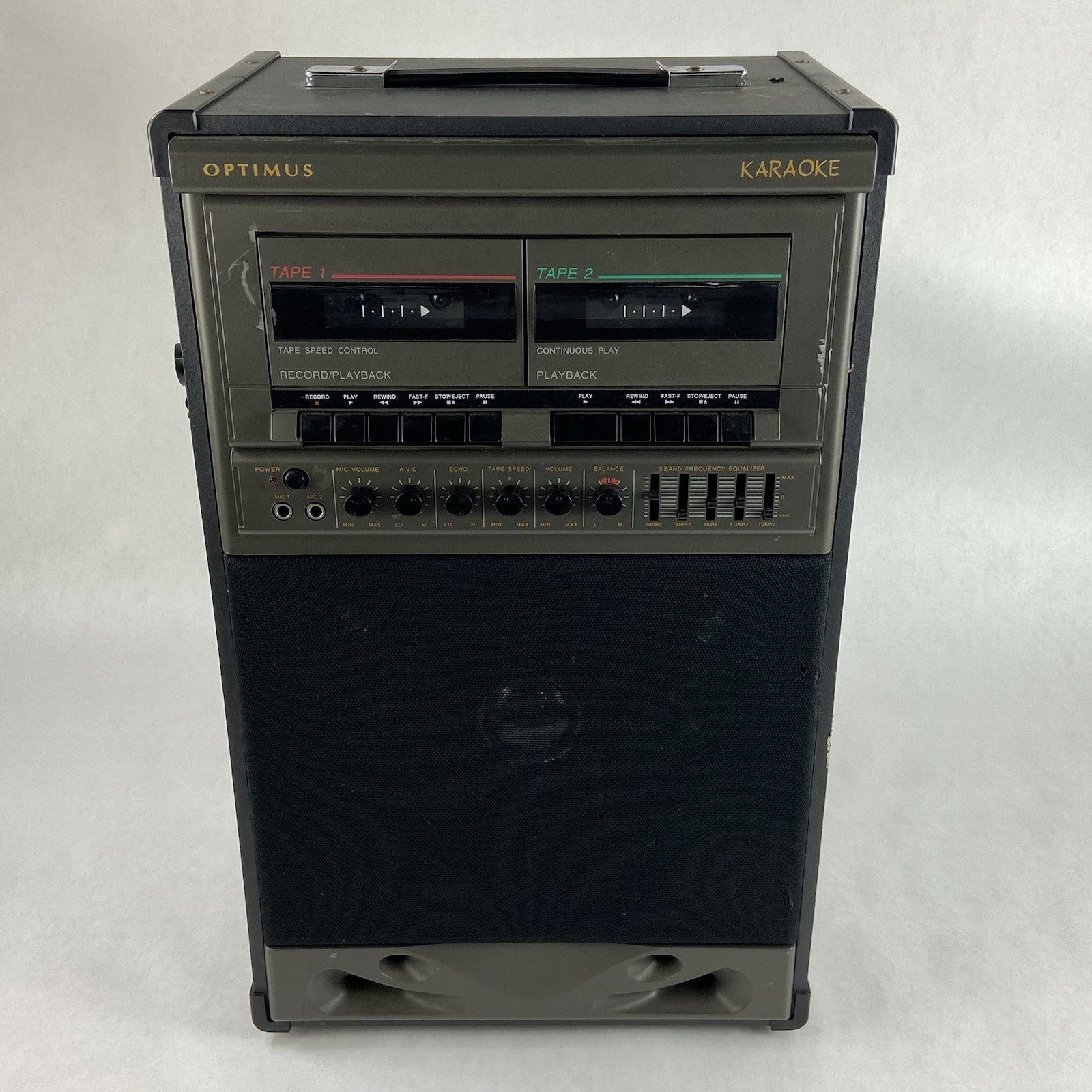 Optimus Stereo Dual-Cassette Karaoke Center - Parts or Repair1