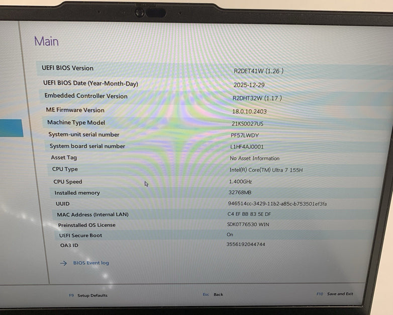 Lenovo ThinkPad P16s Gen3 Ultra 7 155H 1.4 GHz 32 GB RAM Heat Spots No OS/SSD/AC