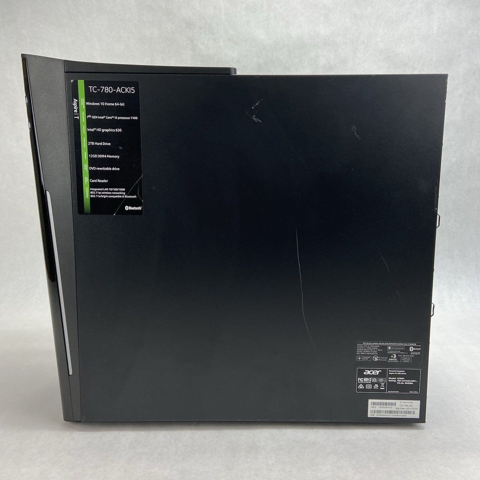 Acer Aspire TC-780 MT Intel Core i5-7400 3GHz 8GB RAM No HDD No OS3