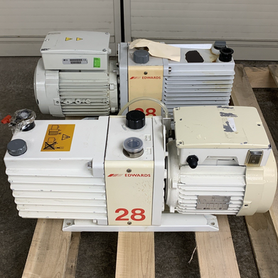 Edwards E2M28 Rotary Vane Vacuum Pump Drained Oil Parts and Repair Lot of 2x