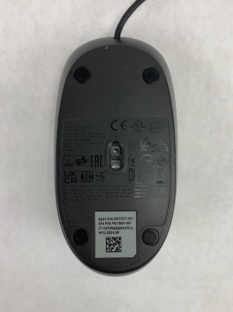 HP TPA-L001M 125 USB-Wired Mouse (Lot of 5)