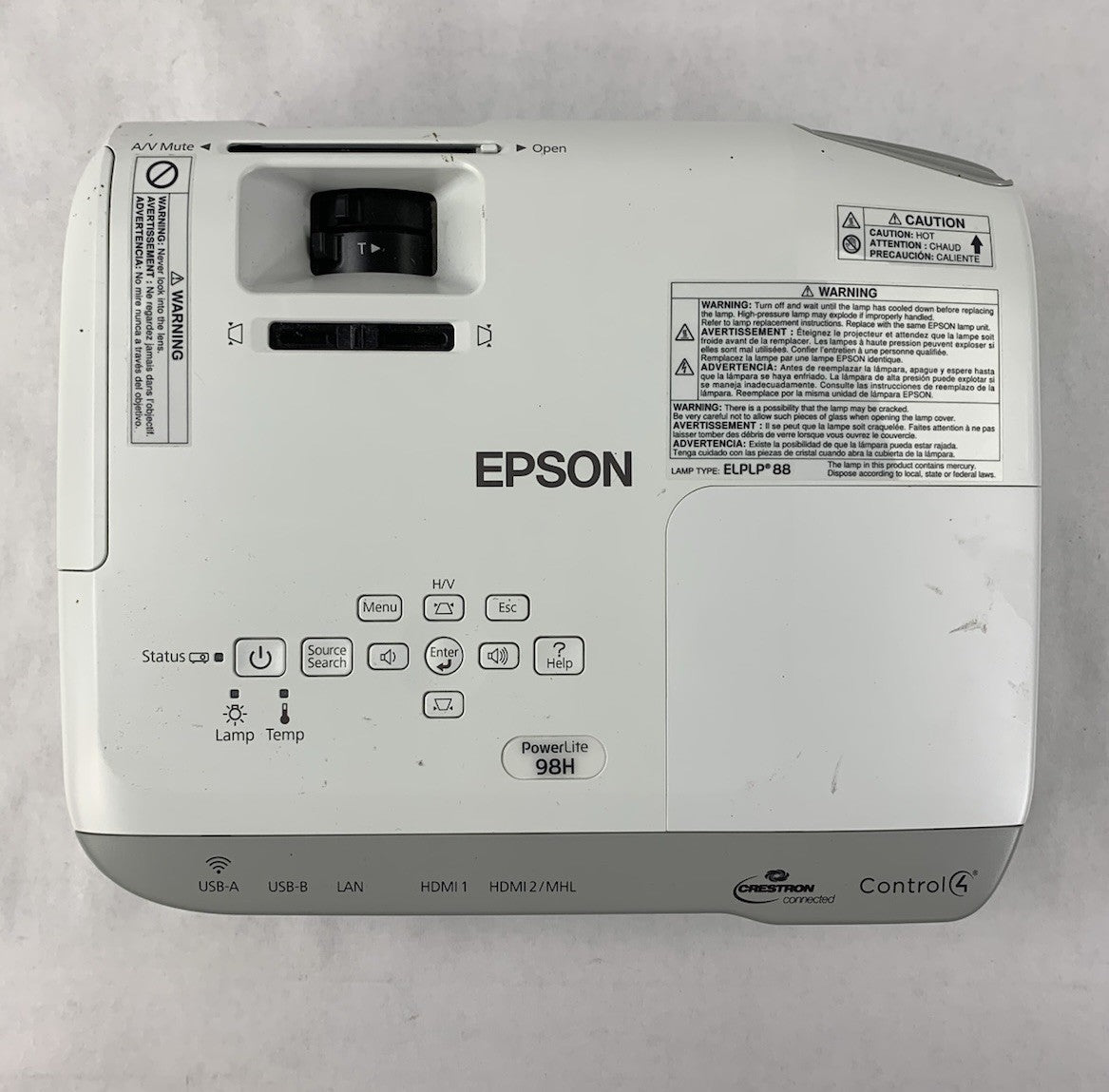 Epson PowerLite 98H H687A LCD Lamp Projector 1512 Lamp Hours - No Remote6