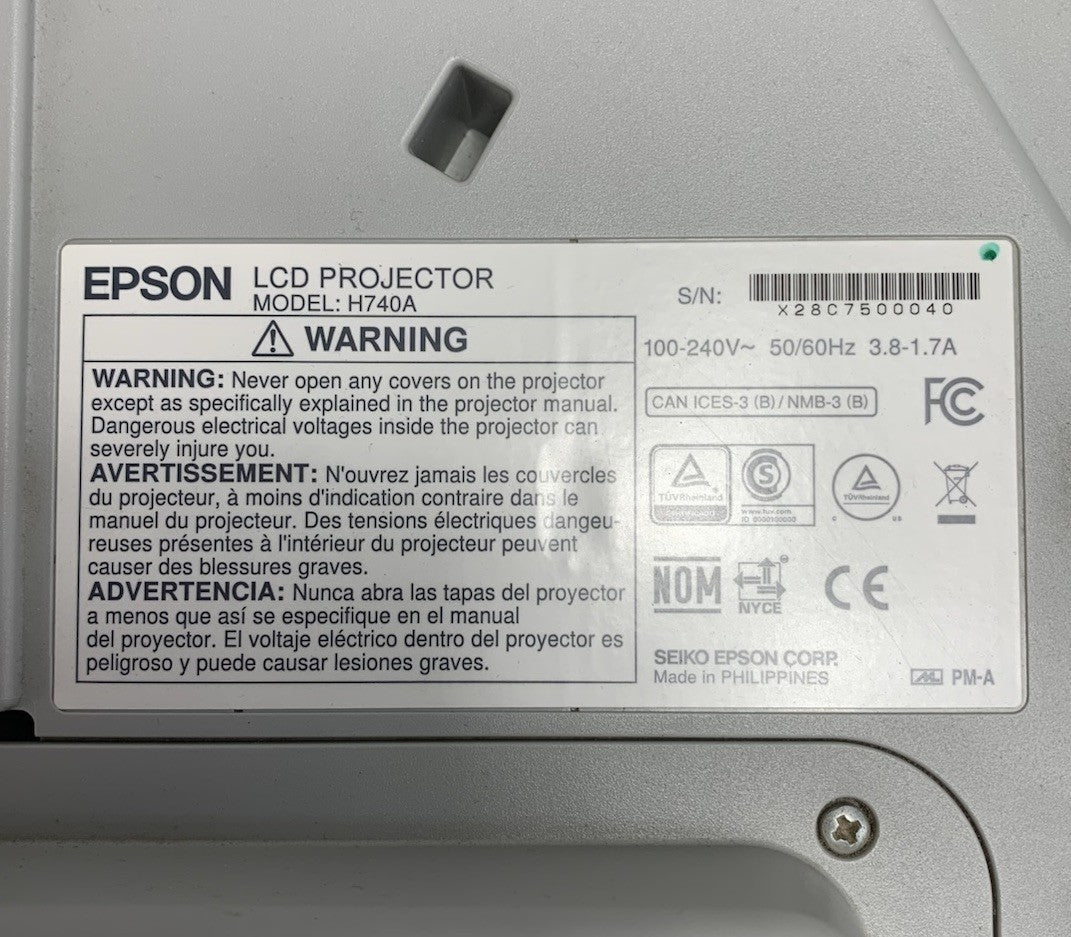Epson PowerLite 695Wi H740A LCD Lamp Projector 1583 Lamp Hours - No Remote7