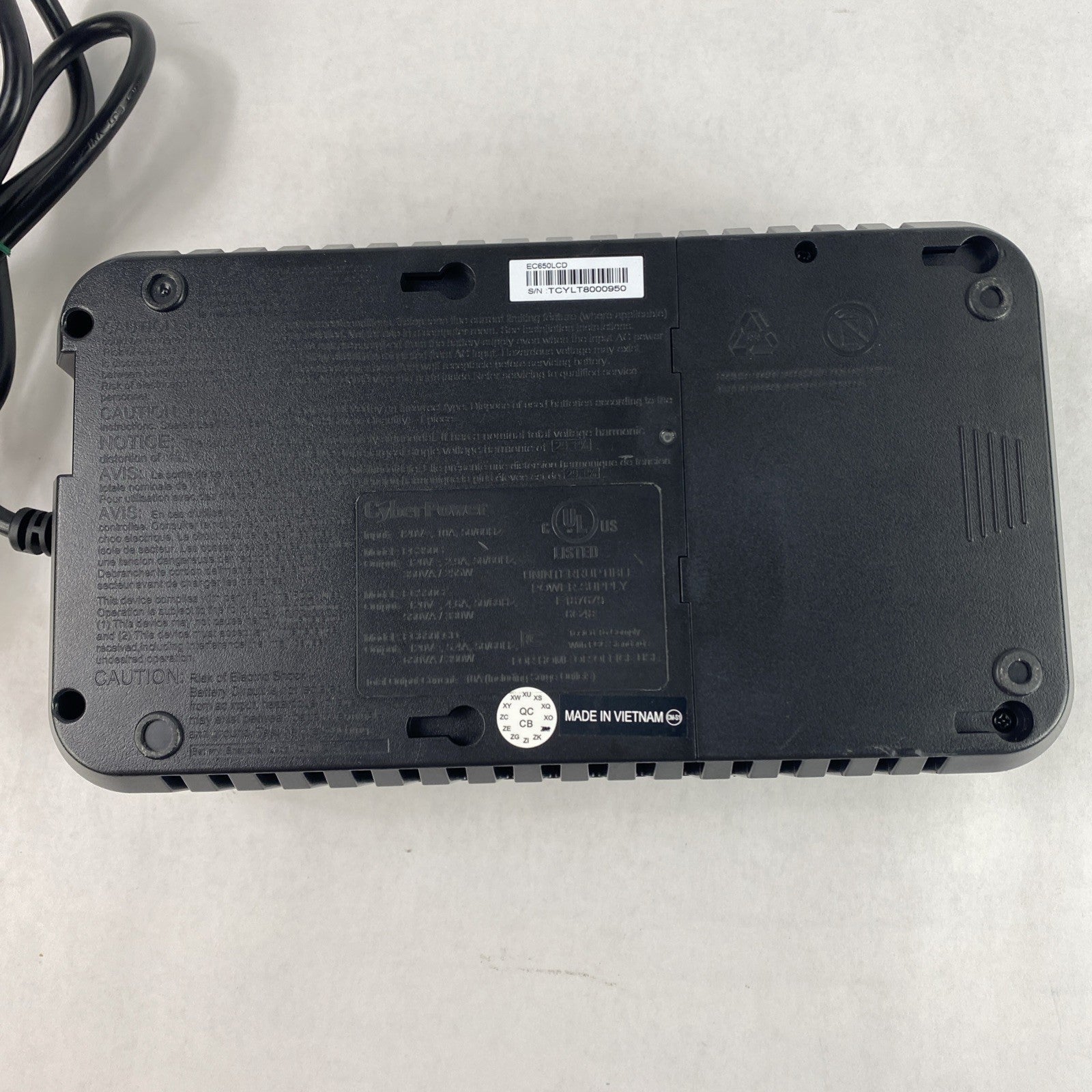 CyberPower EC650LCD Ecologic 650VA 120V 8 Outlet 4 Surge TestedNo Battery4