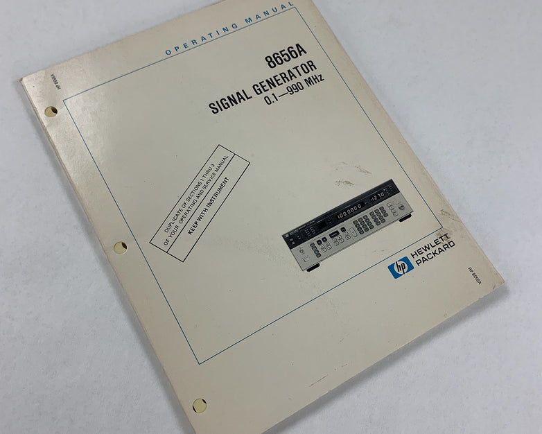 HP 8656A Signal Generator Operating Manual 0.1-990 MHZ