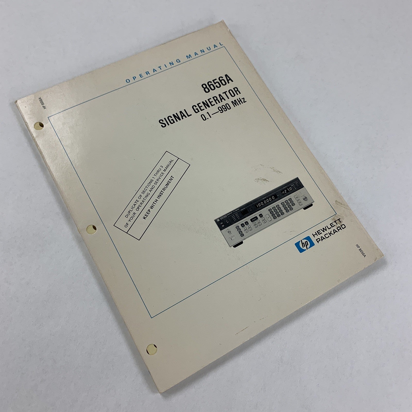 HP 8656A Signal Generator Operating Manual 0.1-990 MHZ