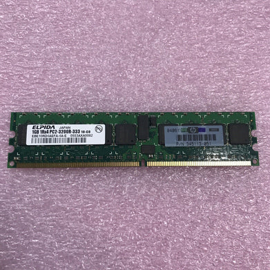 Elpida 2GB 2x1GB 1Rx4 PC2-3200R-333 Ram 345113-051 EBE10RD4AEFA-4A-E