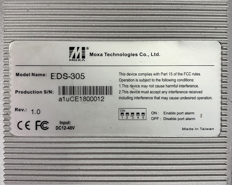 Moxa Technologies EDS-305 Unmanaged EtherDevice Switch