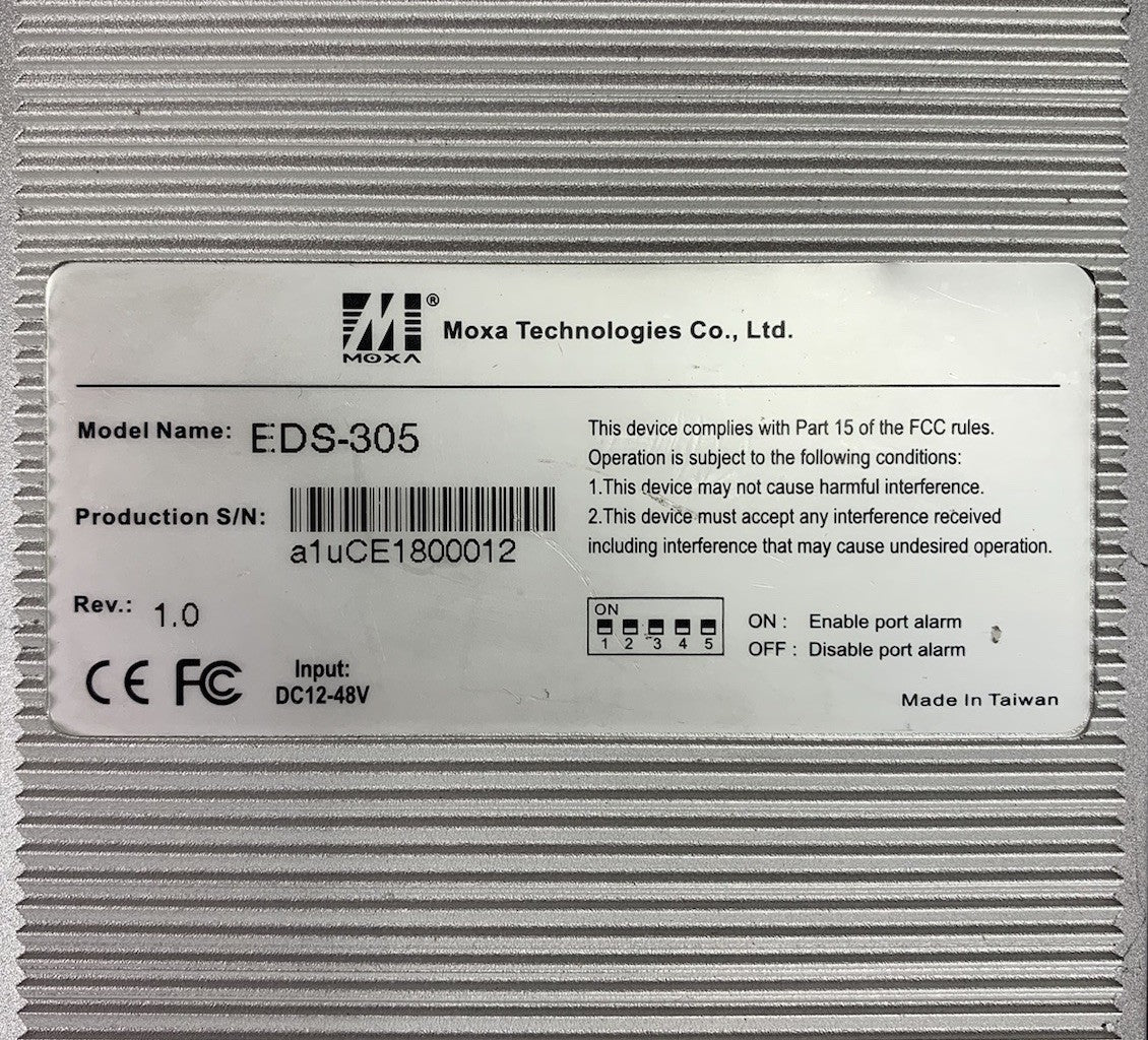 Moxa Technologies EDS-305 Unmanaged EtherDevice Switch