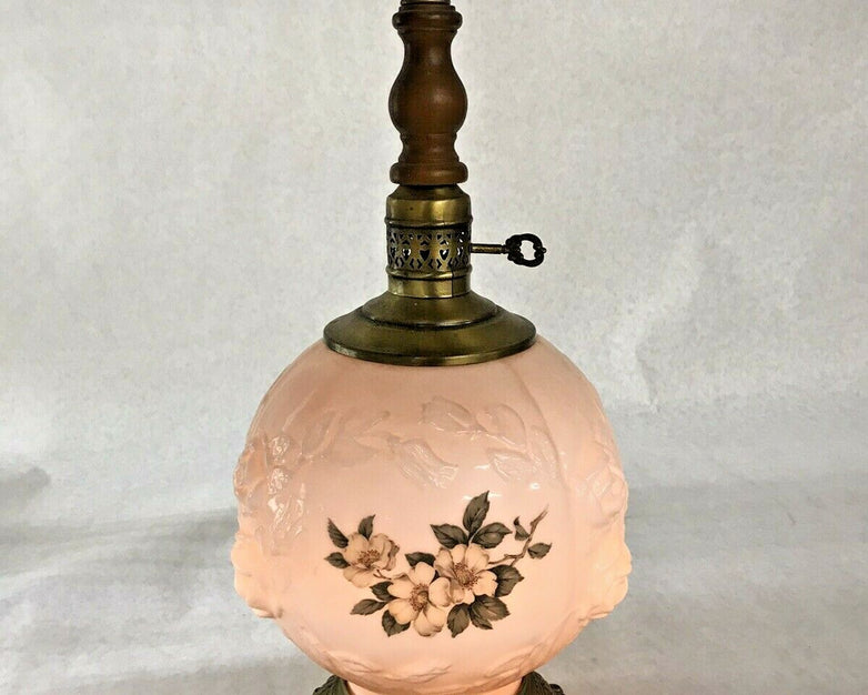 M.C. CO GIM 644 Antique Lamp - White Floral Globe