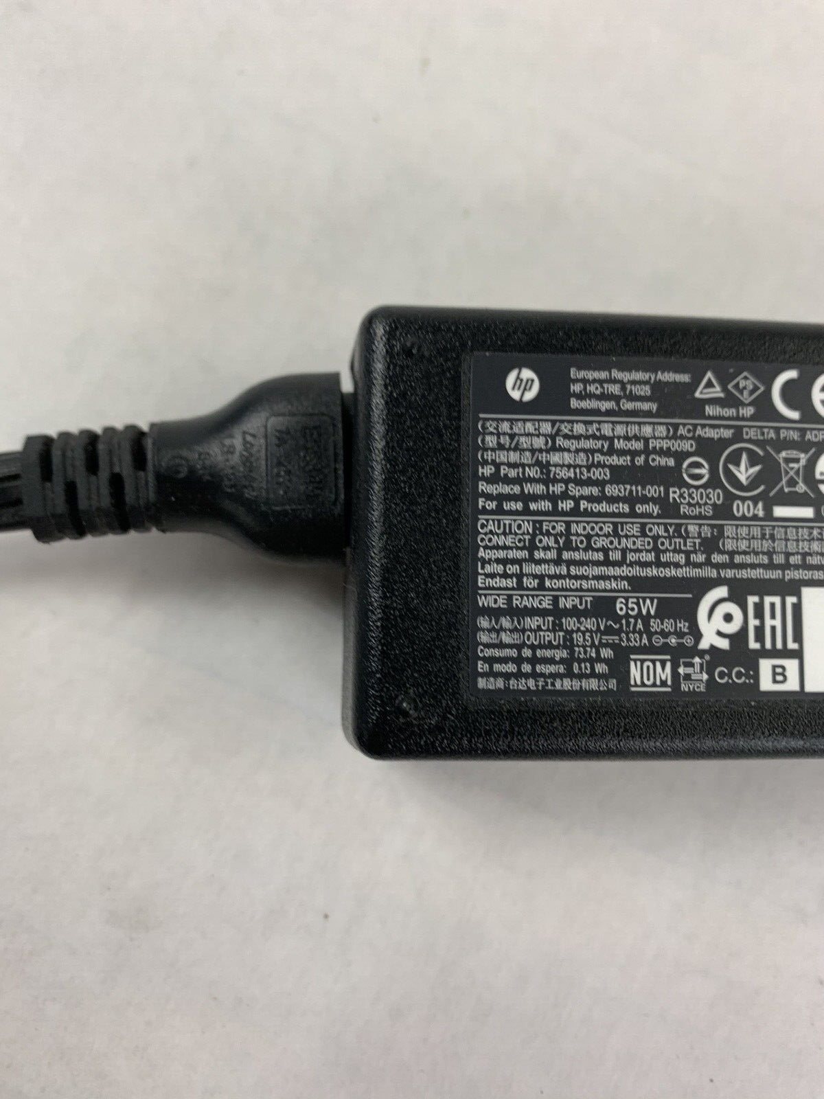 Lot of 2 HP PPP009D 65w 19.5v 3.3a Laptop Charger AC Adapter