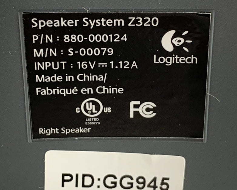 Logitech Z320 880-000124 Desktop Speaker System w/ AC Adapter Power Supply