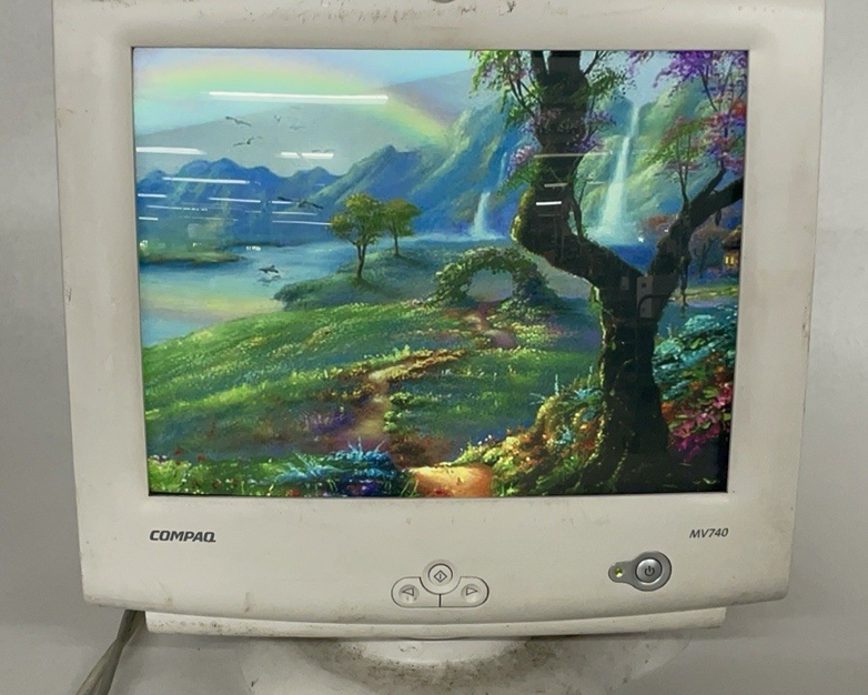 Compaq MV740 17" VGA CRT Monitor Tested Working No Power Cord