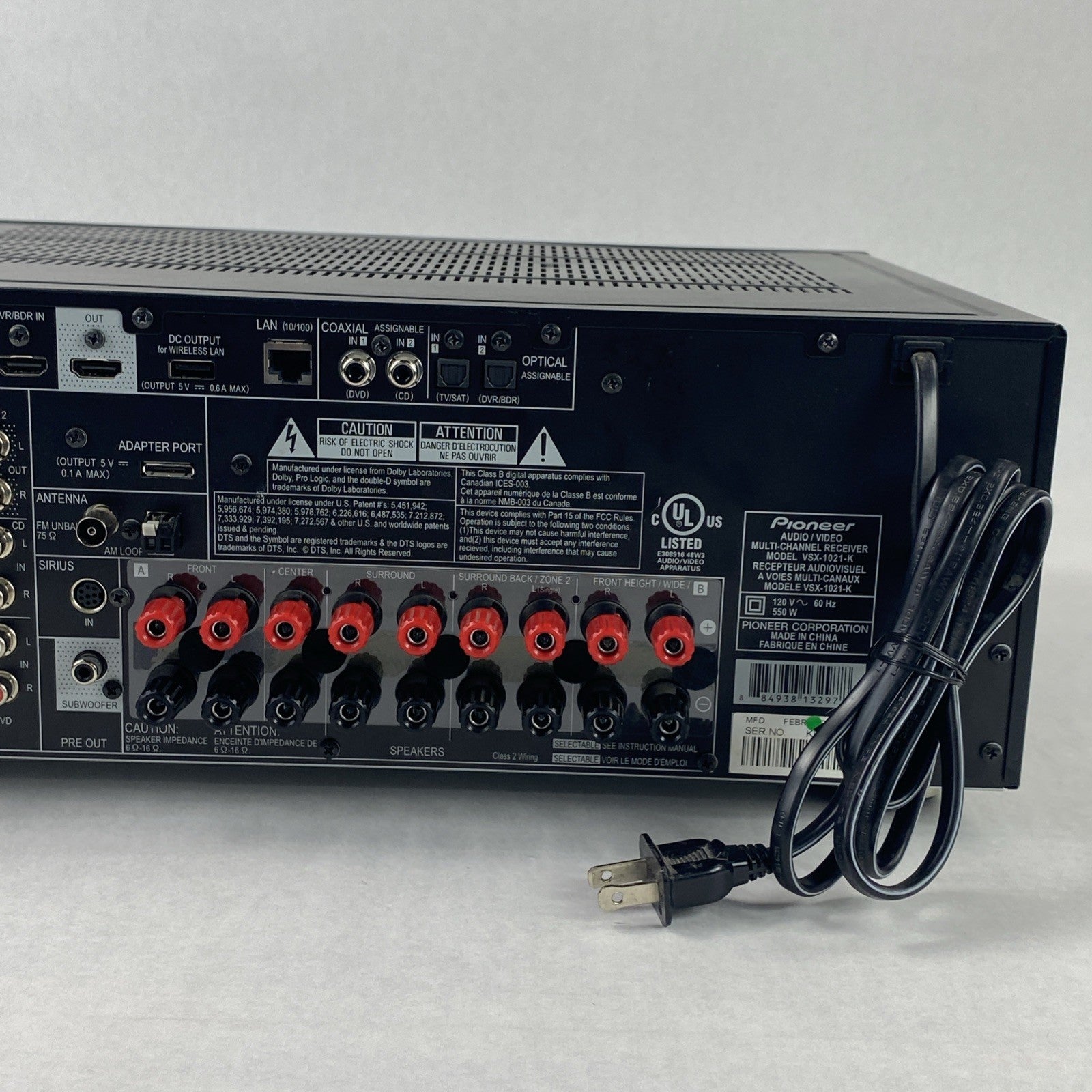 Pioneer VSX-1021-K Audio/Video Multi-Channel Receiver