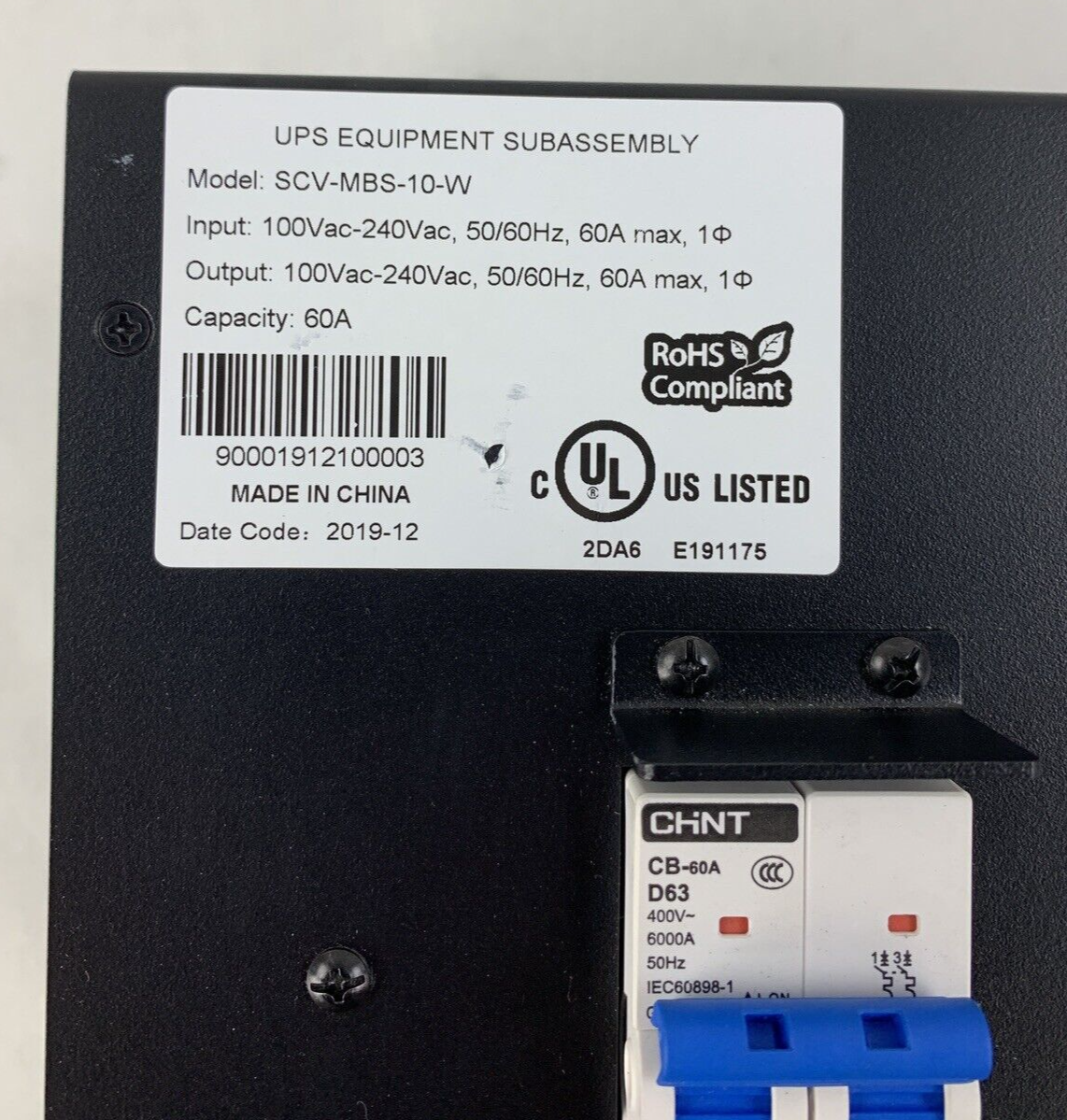 Stack SCV-MBS-10-W Wall Mountable Maintenance Bypass W/ CHNT D63