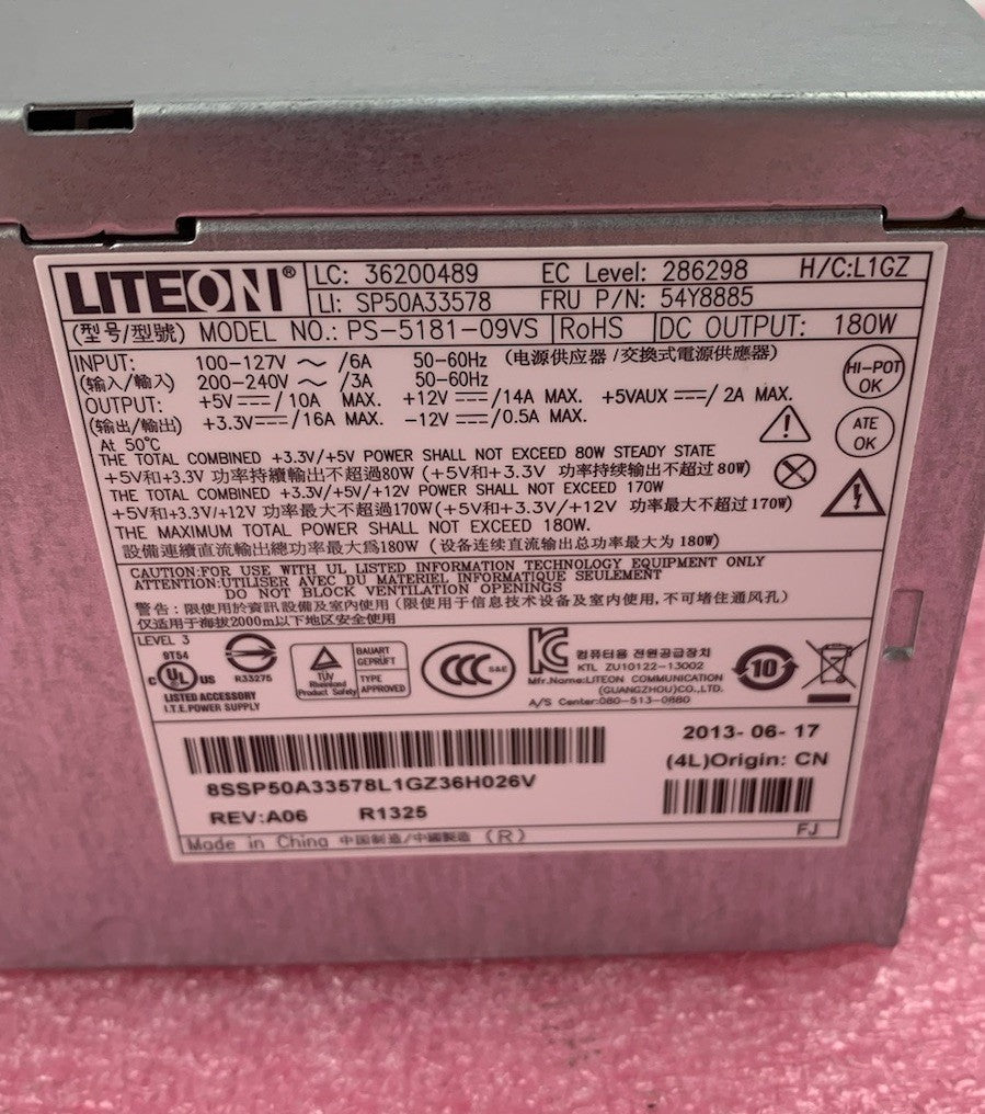 Liteon PS-5181-09VS 180W Power Supply