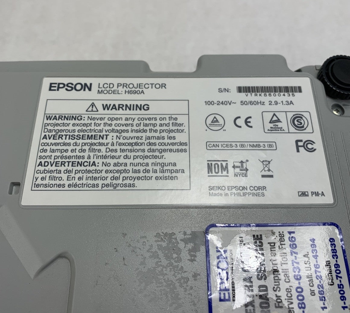 Epson PowerLite W29 H690A LCD Lamp Projector 252 Lamp Hours - No Remote7