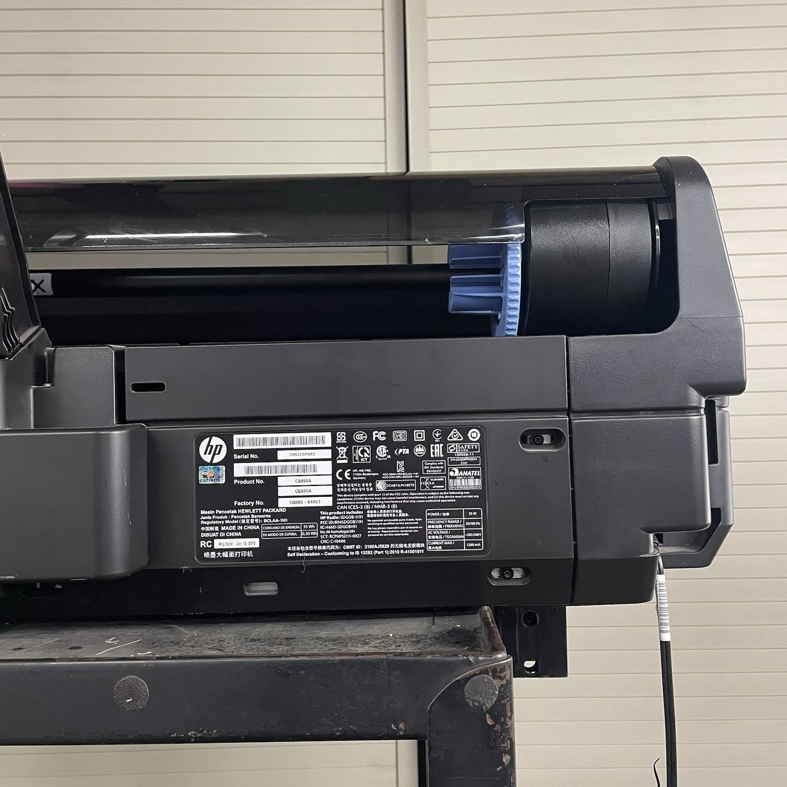 HP T520 CQ890 24" Color Thermal Inkjet Large Format Printer For Parts7