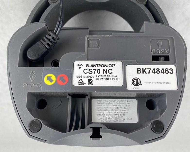 Plantronics CS70 NC Wireless Headset System Base, Earpiece, AC Power Adapter